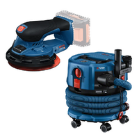 Bosch 18V Li-ion Cordless 6" Random Orbit Sander & 18V Li-ion Cordless 12L Dust Extractor - Skin Only