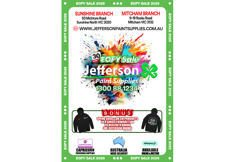 Jefferson Paint Supplies EOFY Sale 2025