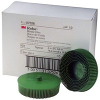 3M Scotch-Brite 3" Roloc Bristle Disc Coarse Green (10 Pack)