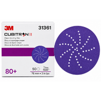 3M 80 Grit Cubitron II 3" Clean Sanding Hookit Disc (50 Pack)