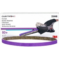 3M 80 Grit Cubitron II 13mm X 457mm File Belt (10 Pack)