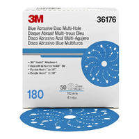 3M 180 Grit 6" Blue Abrasive Hookit Disc (50 Pack)
