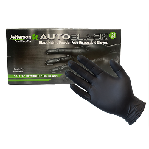 Jefferson Auto Black Black Nitrile Gloves (100 Pack)