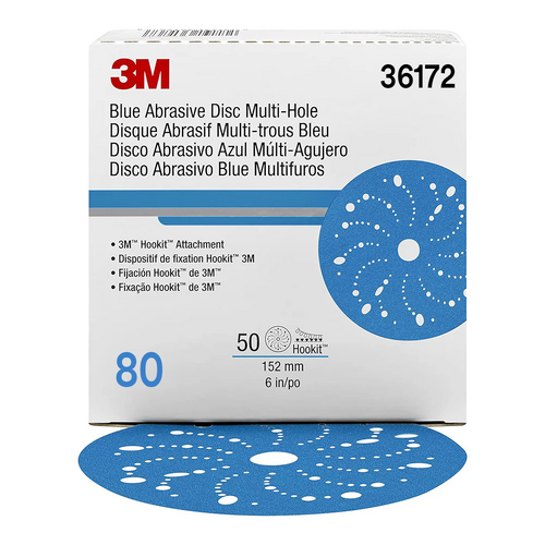 3M 6" Blue Abrasive Hookit Disc (50 Pack)