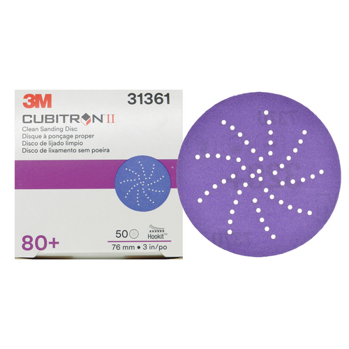3M 120 Grit Cubitron II 3&quot; Clean Sanding Hookit Disc (50 Pack)