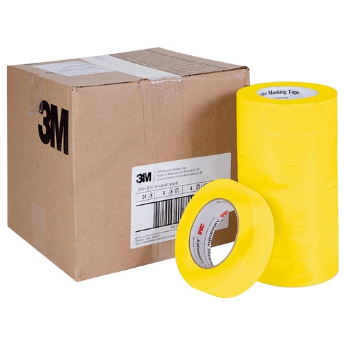 3M Yellow Automotive Refinish Masking Tape  36mm x 55m (24 Rolls)
