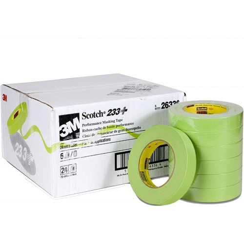 3M Scotch 233+ Green Performance Masking Tape 24mm x 55m (24 Rolls)