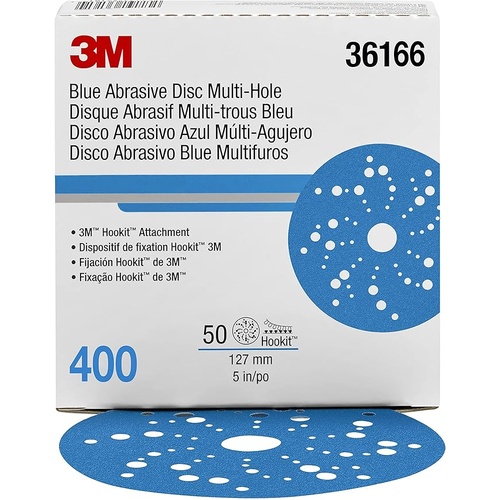 3M 400 Grit 6&quot; Blue Abrasive Hookit Disc (50 Pack)