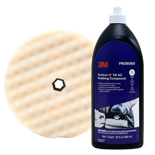 3M Perfect-It Rubbing Compound 946mL &amp; 203mm Quick Release Pad