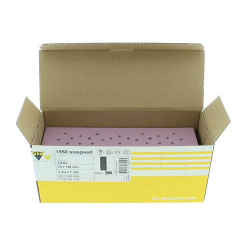 sia Abrasives 1950 siaspeed 180 Grit Sanding Sheets 70mm x 198mm (100 Pack)