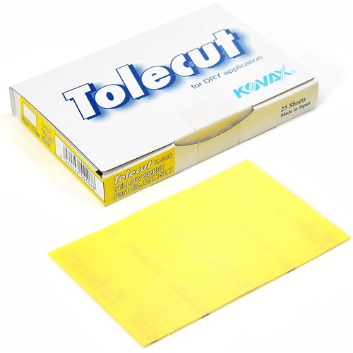 Kovax Tolecut Yellow 800 Grit 170mm x 130mm Block Sheets (25 Pack)