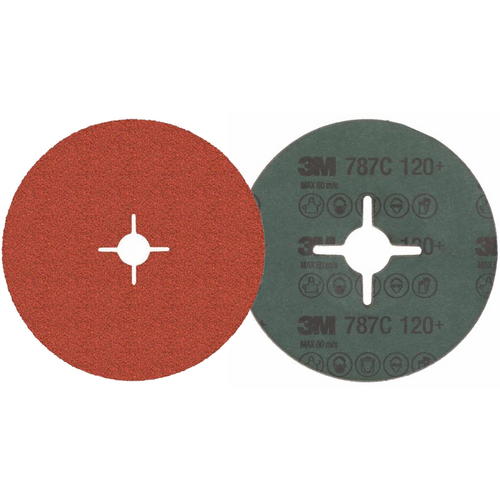 3M 787C 4" 120 Grit Fibre Sanding Disc (25 Pack)