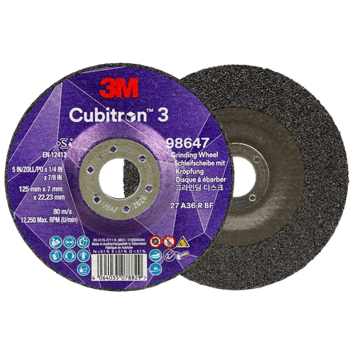 3M Cubitron 3 Grinding Wheel 125 mm x 7 mm x 22.23 mm (10 Pack)