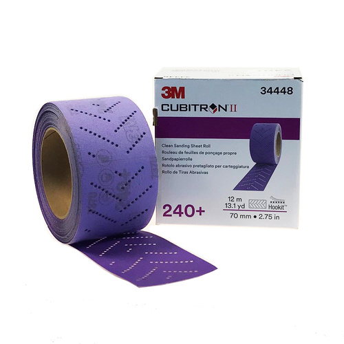 3M 240 Grit Cubitron II Hookit Clean Sanding Sheet Roll 70mm x 12m