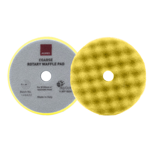 Rupes BigFoot 170mm/180mm Yellow Fine Waffle Foam Velcro Pad
