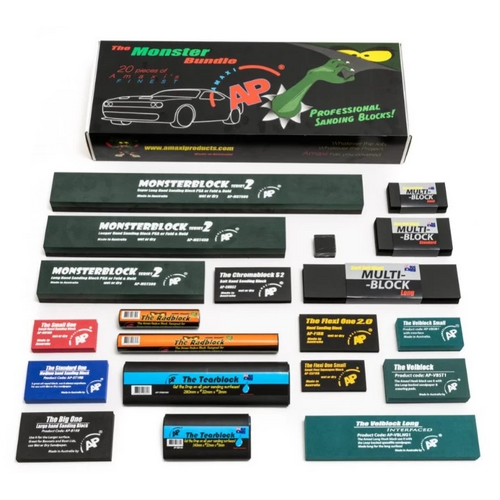Amaxi Monster Bundle Velcro Sanding Block Kit (20 Pieces)