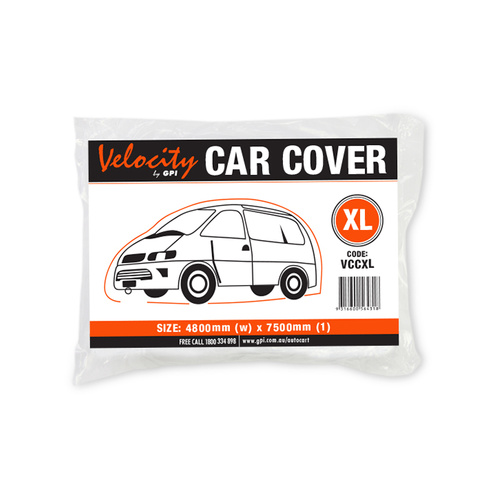 Velocity Extra Large Car Cover With Elastic Band 4800mm x 7500mm